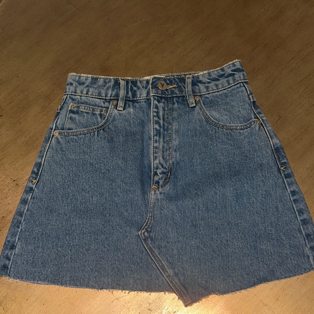 Abrand Classic Blue Denim A-Line Skirt